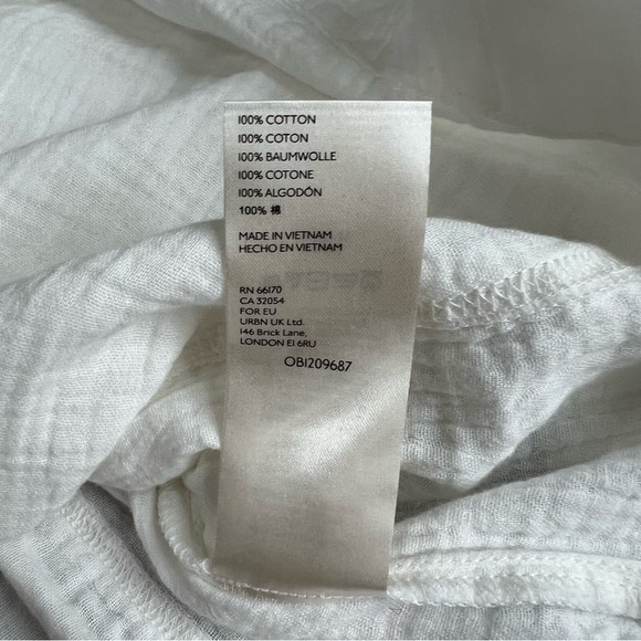 We The Free Ivory 1/2 Button Up Oversized Peasant Long Sleeve Blouse, Size Med - Picture 7 of 10